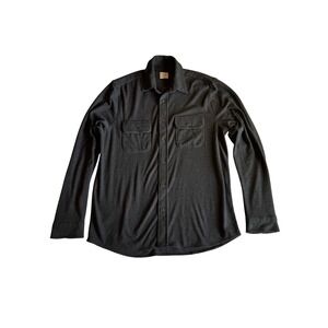 Faherty Brand Mens Legend Sweater Button Down Shirt Charcoal Gray XL